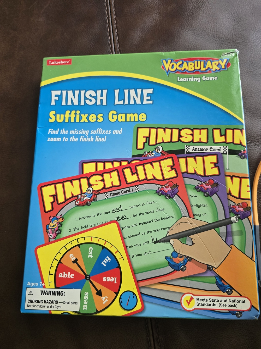 Lakeshore Finish Line Suffixes Game - Blue & Green